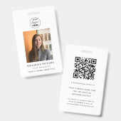 Personeelsfoto ID Bedrijfsbeveiliging QR-code Badge (Voor- en achterkant)