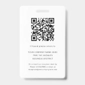 Personeelsfoto ID Bedrijfsbeveiliging QR-code Badge (Achterkant)