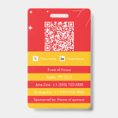 Personeelsfoto id bedrijfsbeveiligingsbadge badge (Achterkant)