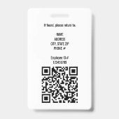 Personeelsfoto ID-bedrijfsbeveiligingsbadge Badge (Achterkant)