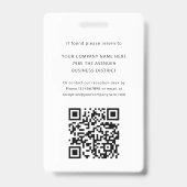 Personeelsfoto ID Bedrijfslogo QR-code Beveiliging Badge (Achterkant)