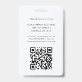 Personeelsfoto ID Bedrijfslogo QR-codebeveiliging Badge (Achterkant)