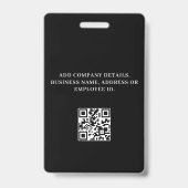 Personeelsfoto ID Logo QR-code Badge (Achterkant)