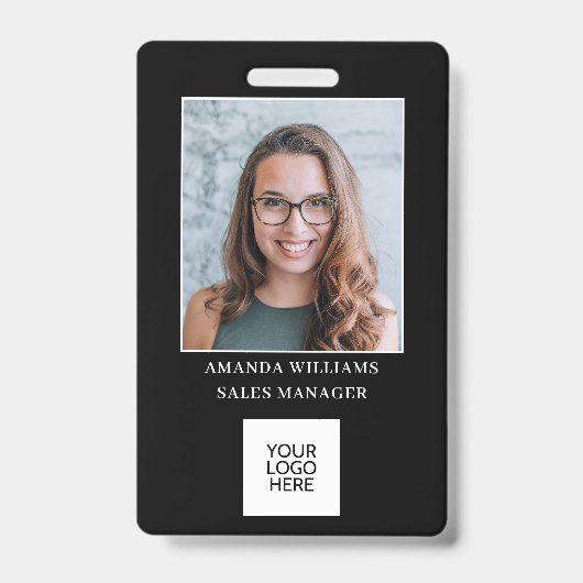 Personeelsfoto ID Logo QR-code Badge (Voorzijde)