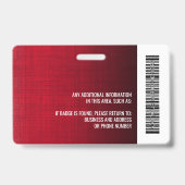 Personeelsfoto ID logo streepjescode modern linnen Badge (Achterkant)