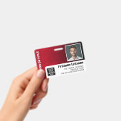 Personeelsfoto ID logo streepjescode modern linnen Badge (Handheld)