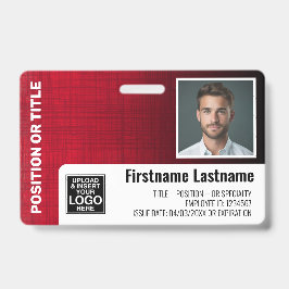 Personeelsfoto ID logo streepjescode modern linnen Badge
