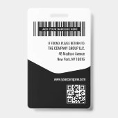 Personeelsfoto ID Logo Streepjescode QR-code Naam Badge (Achterkant)
