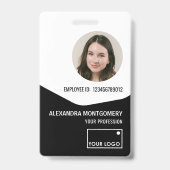 Personeelsfoto ID Logo Streepjescode QR-code Naam Badge (Voorzijde)
