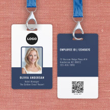 Personeelsfoto ID Marine QR-code Bedrijfslogo