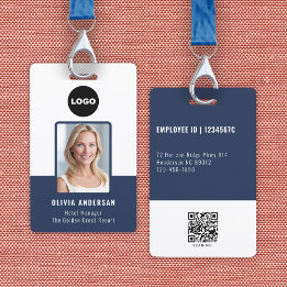 Personeelsfoto ID Marine QR-code Bedrijfslogo Badge