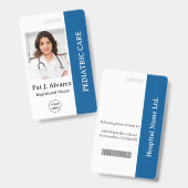 Personeelsfoto-ID met aangepaste details Badge (Voor- en achterkant)