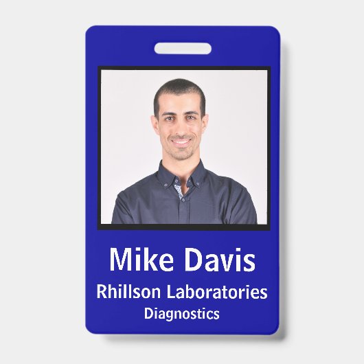 Personeelsfoto-ID met aangepaste details Badge (Voorzijde)