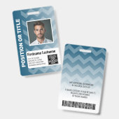 Personeelsfoto-ID - moderne chevron, logostreepjes Badge (Voor- en achterkant)