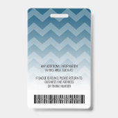 Personeelsfoto-ID - moderne chevron, logostreepjes Badge (Achterkant)