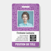 Personeelsfoto ID - moderne mandala, logo, streepj Badge (Voorzijde)