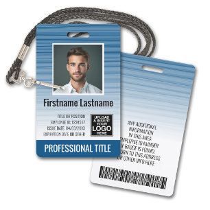 Personeelsfoto ID - moderne strepen, logo, streepj Badge