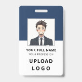 Personeelsfoto ID Naam Barcode Logo Bedrijfslogo Badge (Voorzijde)