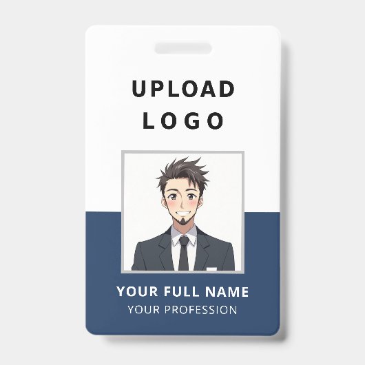 Personeelsfoto ID Naam Barcode Logo Bedrijfslogo Badge (Voorzijde)