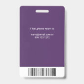 Personeelsfoto ID Paars Badge (Achterkant)