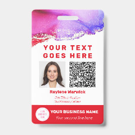 Personeelsfoto ID QR-code Rood Badge