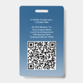 Personeelsfoto ID QR-code Uw logo marineblauwe boo Badge (Achterkant)