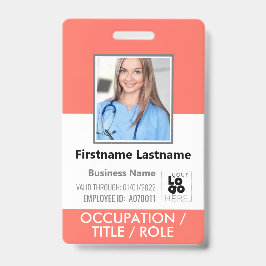 Personeelsfoto ID Streepjescode Logo Levend Koraal Badge
