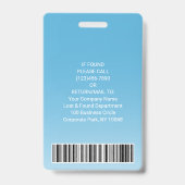 Personeelsfoto ID-streepjescode Uw logo blauwe cur Badge (Achterkant)