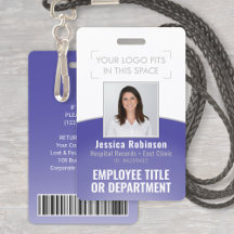 Personeelsfoto ID-streepjescode Uw logo paarse cur