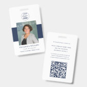 Personeelsfoto ID Uw logo hier QR-codebeveiliging Badge (Voor- en achterkant)