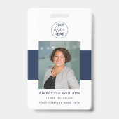 Personeelsfoto ID Uw logo hier QR-codebeveiliging Badge (Voorzijde)