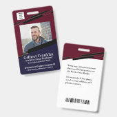 Personeelsfoto Logo Naam Bar Code Aangepast Badge (Voor- en achterkant)