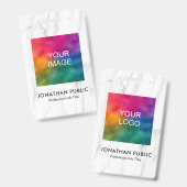 Personeelsfoto Logo Naam en Functie Modern ID Badge (Voor- en achterkant)