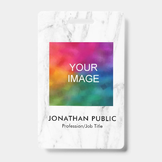 Personeelsfoto Logo Naam en Functie Modern ID Badge (Voorzijde)