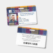 Personeelsfoto Logo Streepjescode ID-kaart Badge (Voor- en achterkant)
