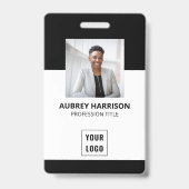Personeelsfoto Modern Zakelijk Zwart Badge (Voorzijde)