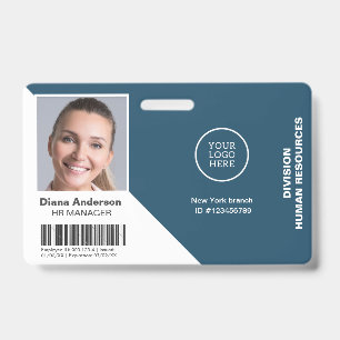 Personeelsfoto naam Bedrijfslogo Streepjescode Bev Badge