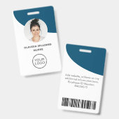 Personeelsfoto, naam, logo, streepjescode-badge badge (Voor- en achterkant)