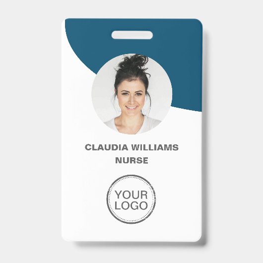 Personeelsfoto, naam, logo, streepjescode-badge badge (Voorzijde)