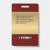 Personeelsfoto Naam Logo Streepjescode ID-kaart Aa Badge (Achterkant)
