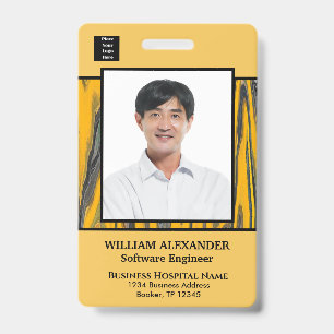 Personeelsfoto naam logo streepjescode ID-kaart aa Badge