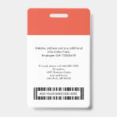 Personeelsfoto naamkaartje aangepaste barcode logo badge (Achterkant)