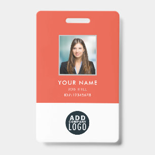 Personeelsfoto naamkaartje aangepaste barcode logo badge