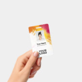 Personeelsfoto van verfbedrijf, streepjescode, naa badge (Handheld)