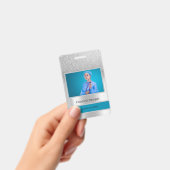 Personeelsfoto Zilveren Glitter Bokeh Badge (Handheld)