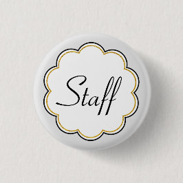 Personeelsidentificatie | Gouden Grens Scallop Par Ronde Button 3,2 Cm