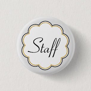 Personeelsidentificatie Gouden Grens Scallop Par Ronde Button 3,2 Cm