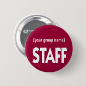 Personeelsidentificatiesymbool aangepast ronde button 5,7 cm (Voorkant /achterkant)