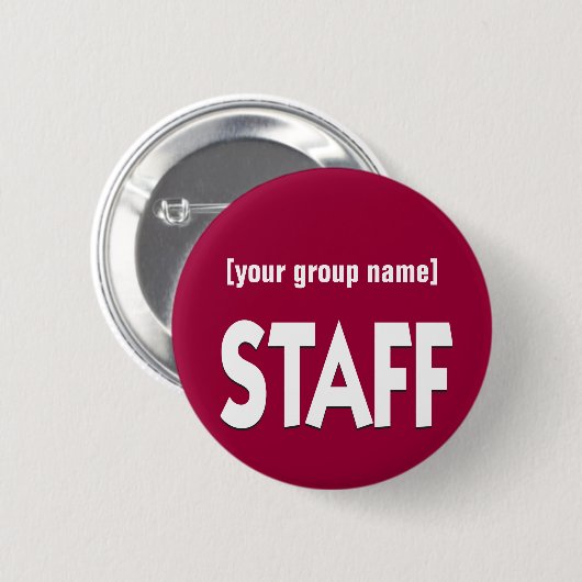 Personeelsidentificatiesymbool aangepast ronde button 5,7 cm (Voorkant /achterkant)