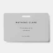 Personeelsidentiteit gym coach met foto en logo badge (Achterkant)